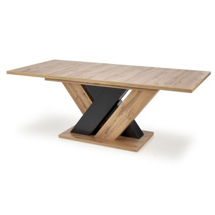 Extendable dining table DROM 160/200x90 cm Wotan oak/black