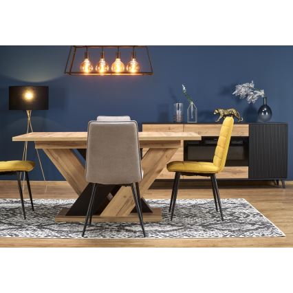 Extendable dining table DROM 160/200x90 cm Wotan oak/black