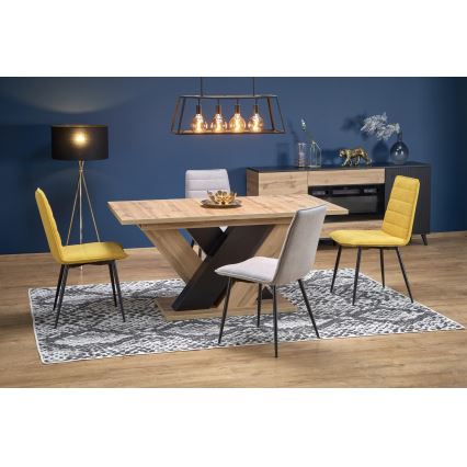 Extendable dining table DROM 160/200x90 cm Wotan oak/black