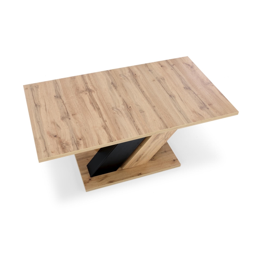 Extendable dining table DROM 160/200x90 cm Wotan oak/black