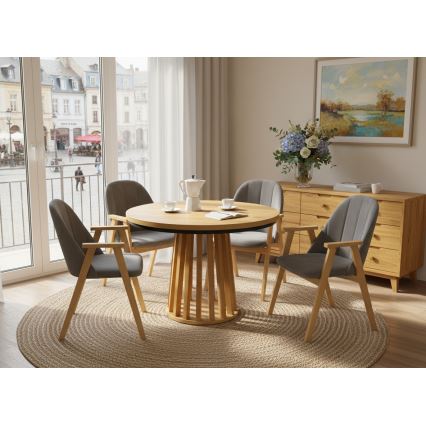 Extendable dining table NEXUS 100/140x77 cm craft oak/black