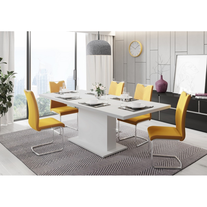 Extendable dining table STRAP 160/200 x 90 cm white