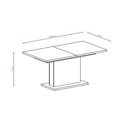Extendable dining table STRAP 160/200 x 90 cm white