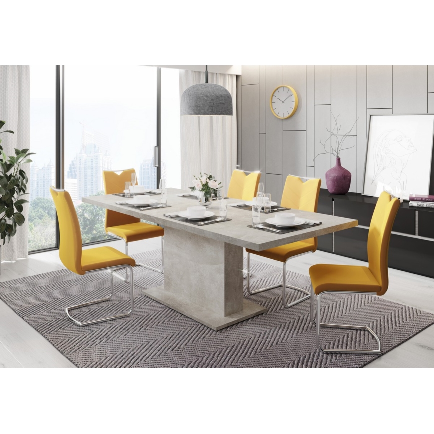 Extendable dining table STRAP, concrete grey