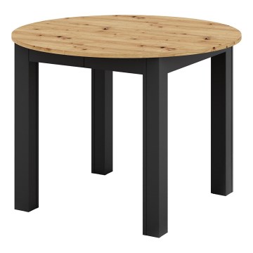 Extendable dining table WILY artisan oak/black