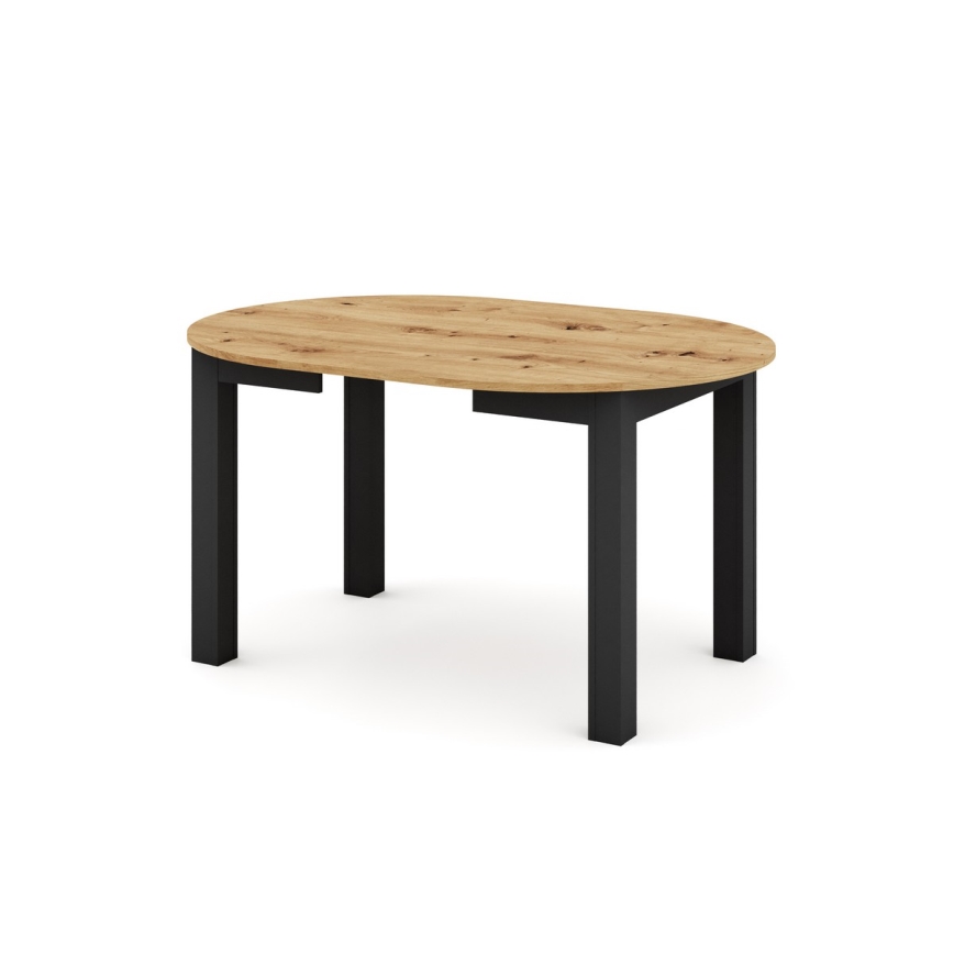 Extendable dining table WILY artisan oak/black