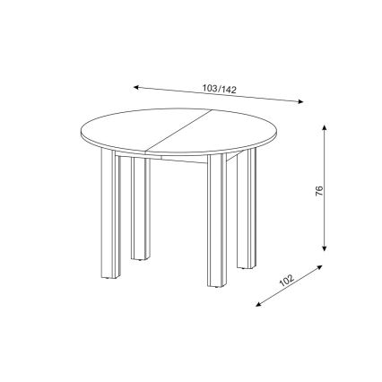 Extendable dining table WILY artisan oak/black