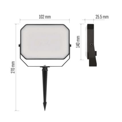 LED RGBIC Dimmable outdoor floodlight GoSmart - extension LED/4W/230V 3000-6500K IP65 Wi-Fi Tuya