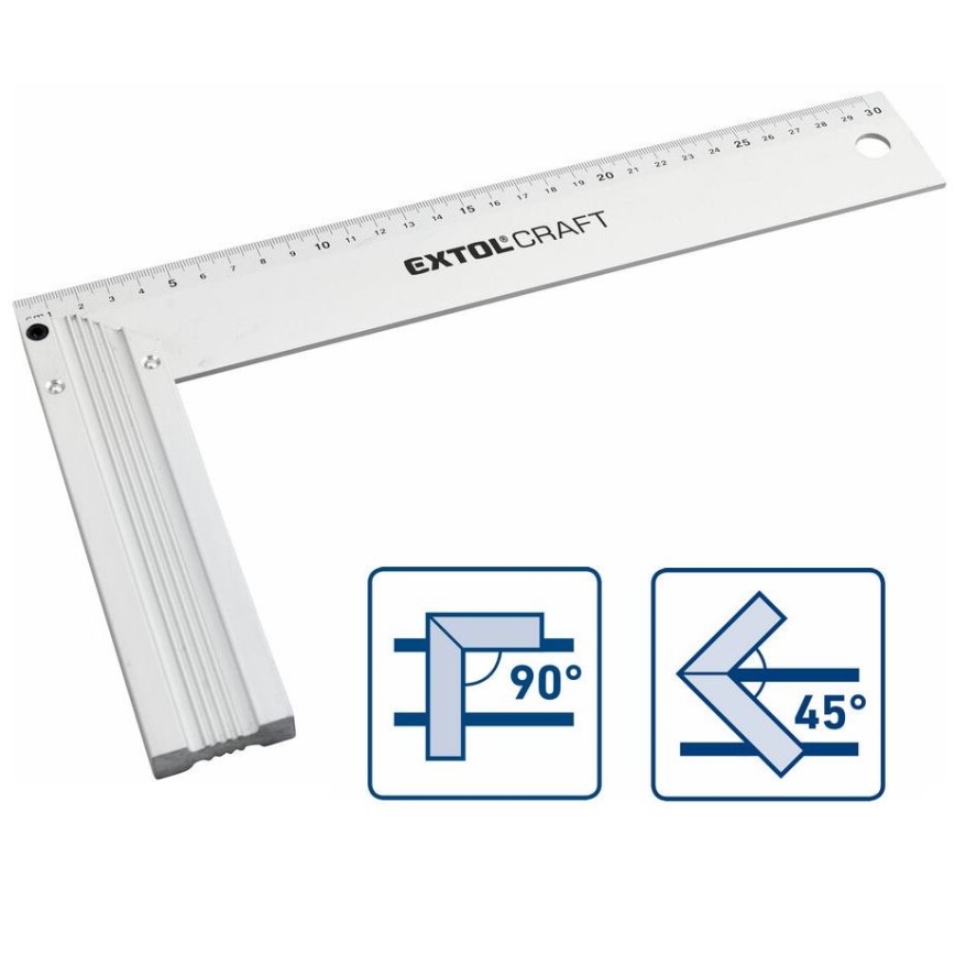 Extol - Aluminum try square 300 mm