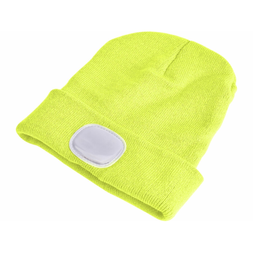 Extol - Beanie with 300 mAh USB-rechargeable headlamp, neon yellow, one size