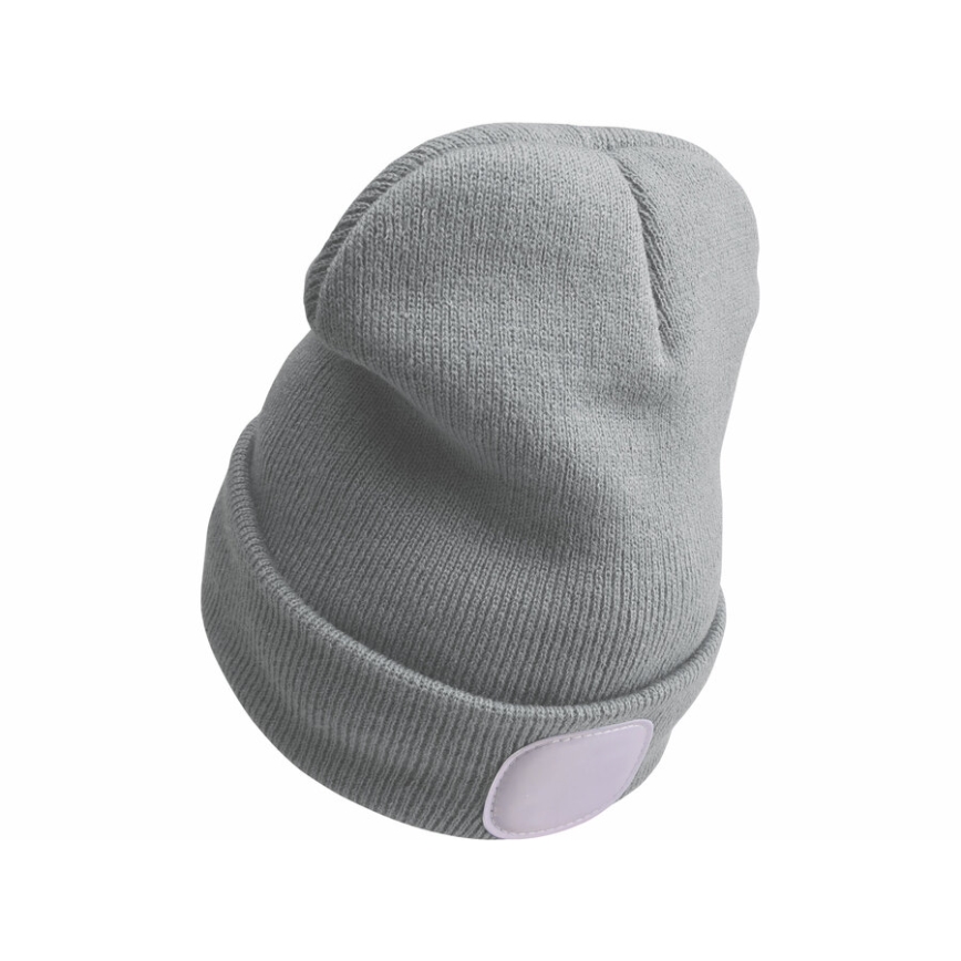 Extol - Beanie with Built-in Headlamp, USB Rechargeable 300 mAh, Grey, One Size