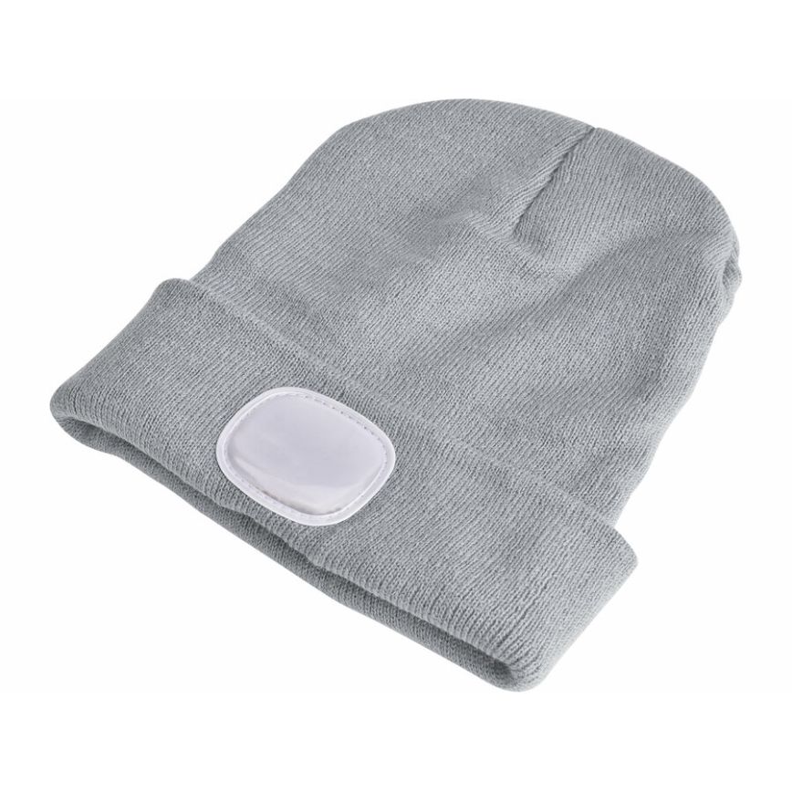 Extol - Beanie with Built-in Headlamp, USB Rechargeable 300 mAh, Grey, One Size