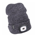Extol - Beanie with Headlamp and USB Charging, 300 mAh, Gray, One Size