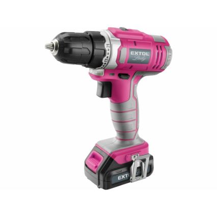 Extol - Cordless drilling screwdriver 1300 mAh 12V pink