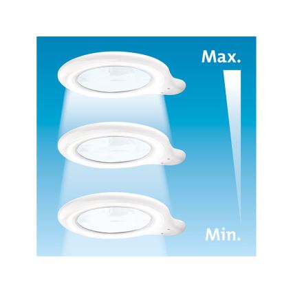 Extol - Dimmable LED Desk Lamp with Magnifier LED/10W/230V White