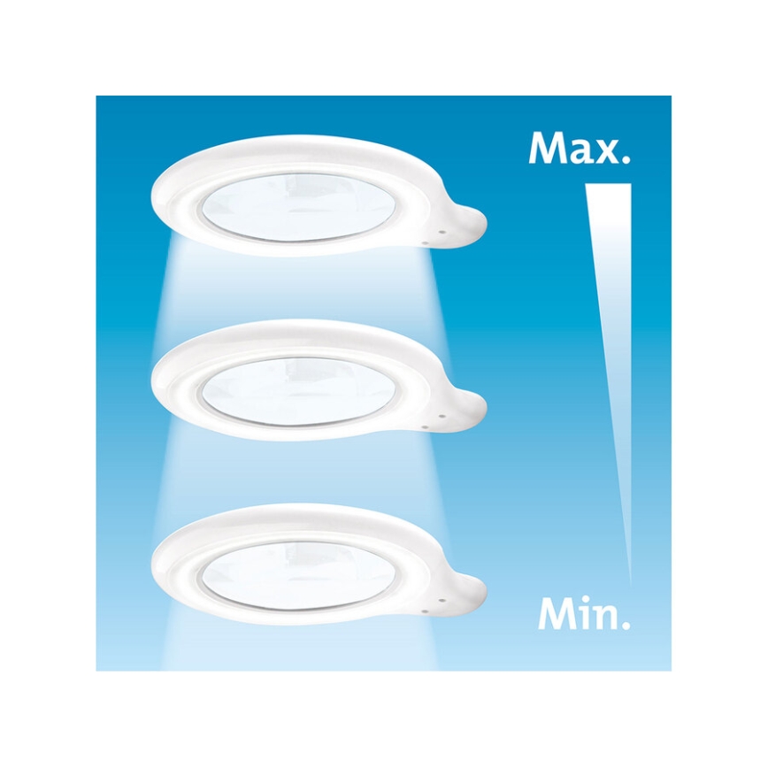 Extol - Dimmable LED Desk Lamp with Magnifier LED/10W/230V White