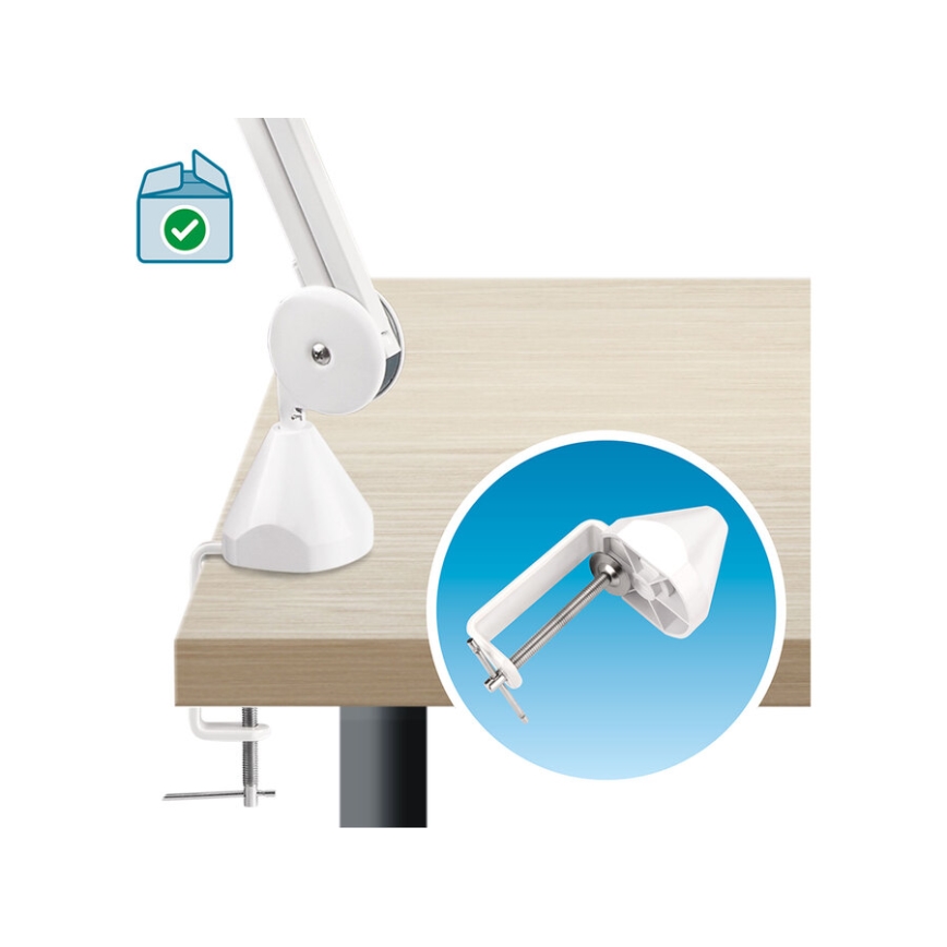 Extol - Dimmable LED Desk Lamp with Magnifier LED/10W/230V White