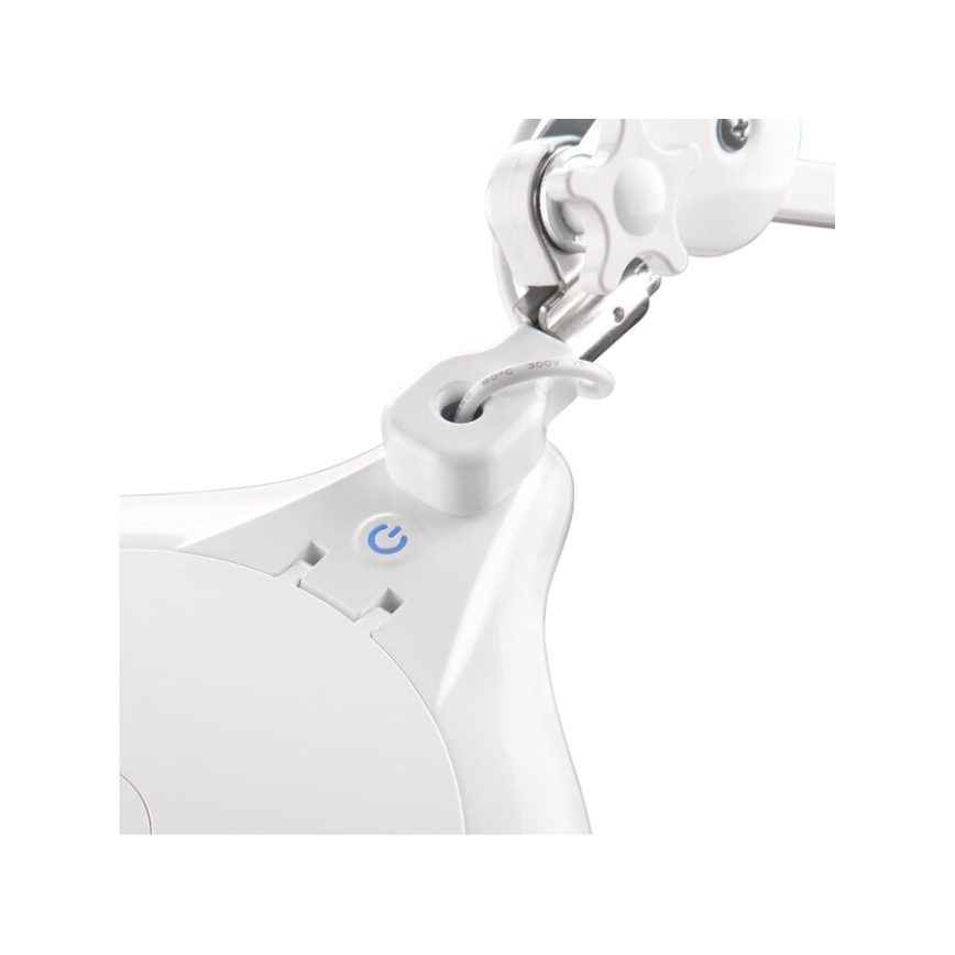 Extol - Dimmable LED Desk Lamp with Magnifier LED/10W/230V White