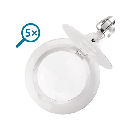 Extol - Dimmable LED Desk Lamp with Magnifier LED/10W/230V White