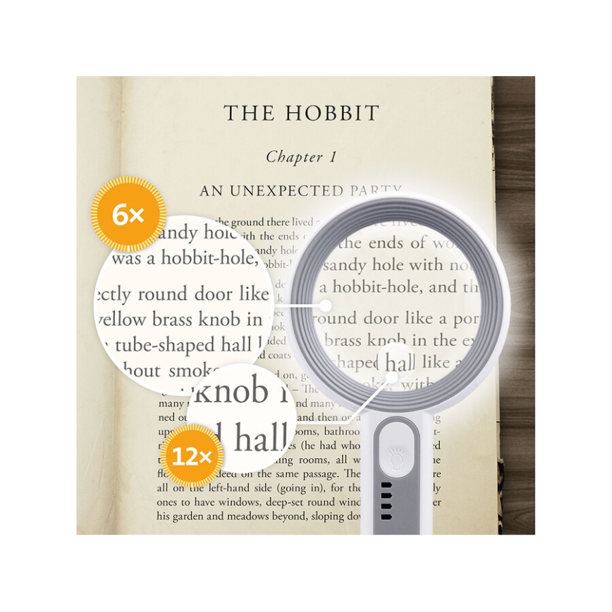Extol - Dimmable LED Rechargeable Magnifier with LED Lighting/650 mAh White/Gray