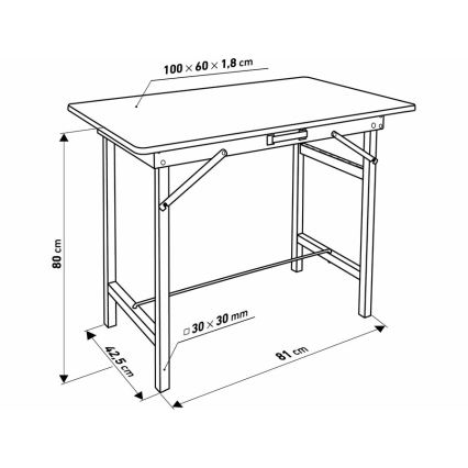 Extol - Folding Work Table 100x60 cm Brown/Black