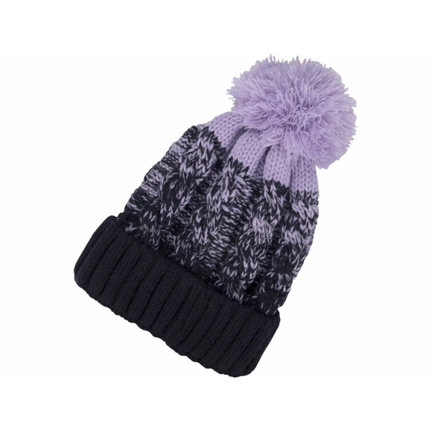 Extol-Hat with a headlamp and USB charging 300 mAh blue/purple with pompom size UNI