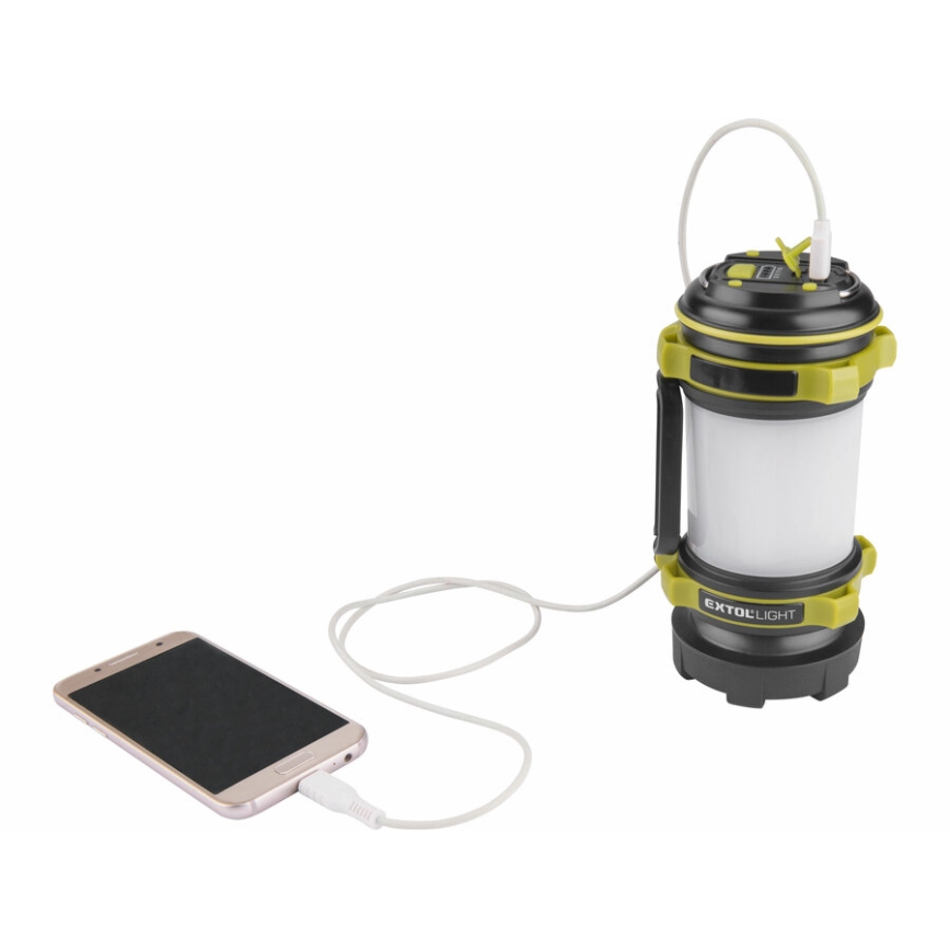 Extol - LED Dimmable flashlight with power bank LED/2600 mAh/3,7V IPX4