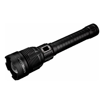 Extol - LED Dimmable rechargeable flashlight with a power bank LED/60W/10000 mAh 8000 lm IPX4 black