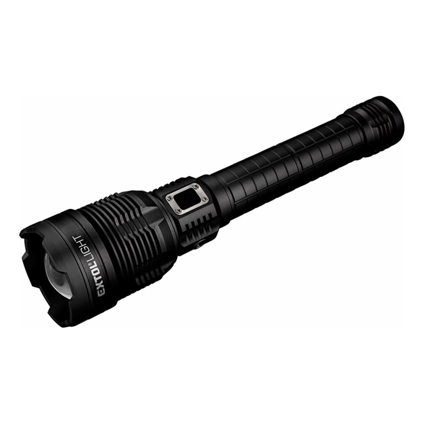 Extol - LED Dimmable rechargeable flashlight with a power bank LED/60W/10000 mAh 8000 lm IPX4 black