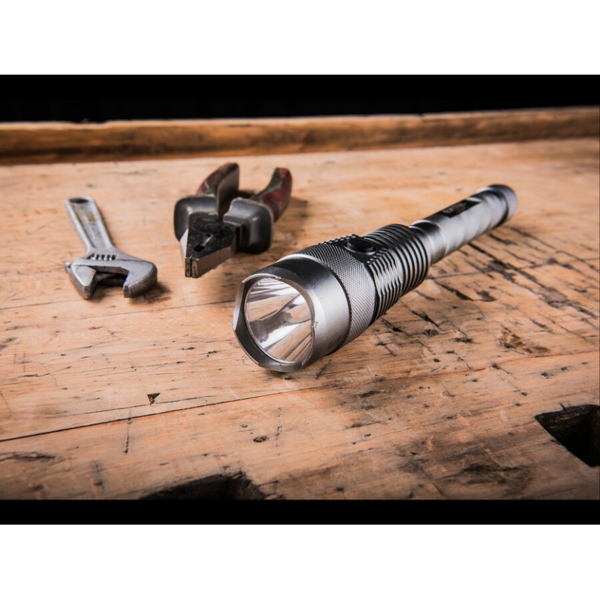 Extol - LED Dimmable rechargeable flashlight with a power bank LED/60W/10000 mAh 8000 lm IPX4 black