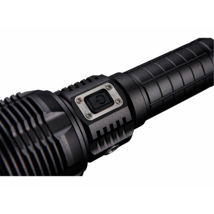 Extol - LED Dimmable rechargeable flashlight with a power bank LED/60W/10000 mAh 8000 lm IPX4 black