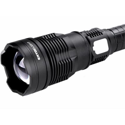 Extol - LED Dimmable rechargeable flashlight with a power bank LED/60W/10000 mAh 8000 lm IPX4 black