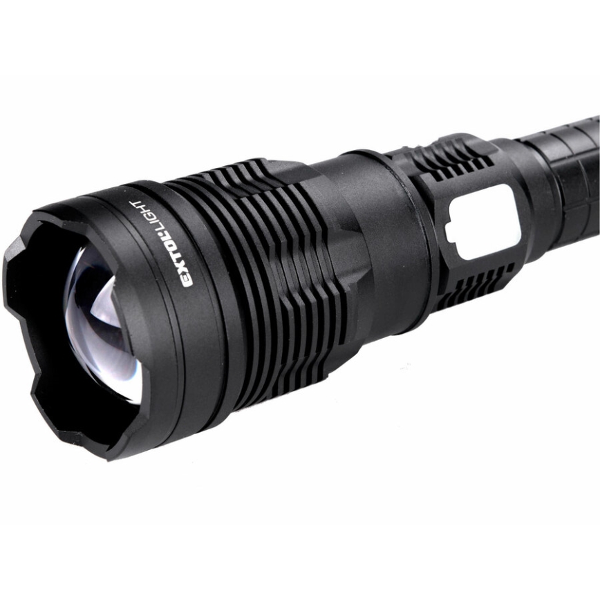 Extol - LED Dimmable rechargeable flashlight with a power bank LED/60W/10000 mAh 8000 lm IPX4 black