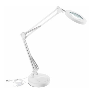 Extol - LED Dimmable table lamp with a magnifying glass LED/8W/5V 2900/4500/7500K white