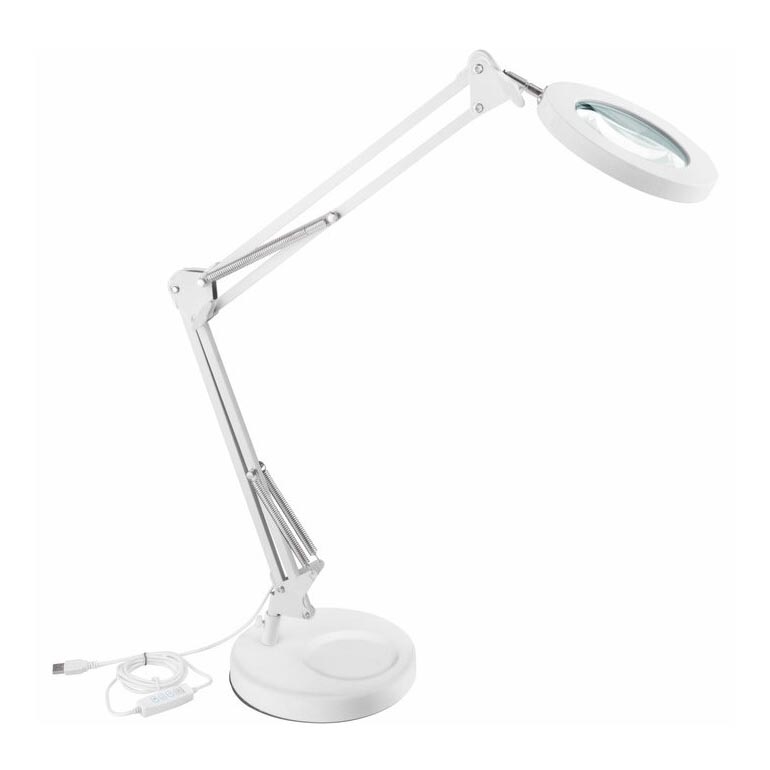 Extol - LED Dimmable table lamp with a magnifying glass LED/8W/5V 2900/4500/7500K white