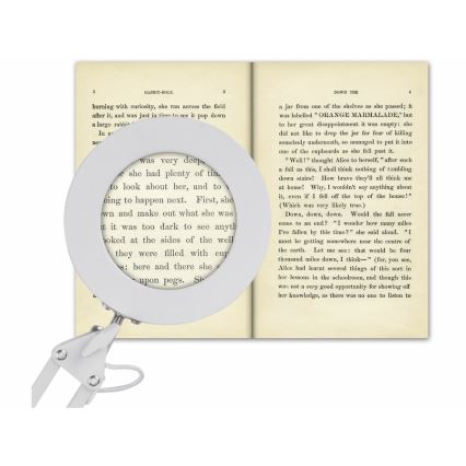 Extol - LED Dimmable table lamp with a magnifying glass LED/8W/5V 2900/4500/7500K white
