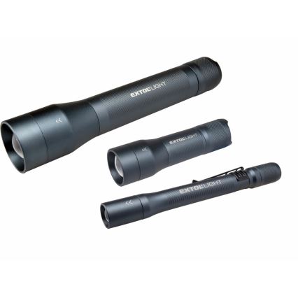 Extol - LED Flashlight LED/2xAAA IP54 anthracite