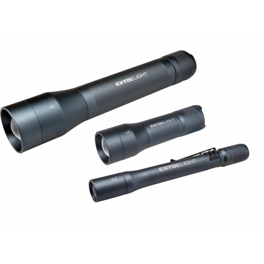Extol - LED Flashlight LED/2xAAA IP54 anthracite