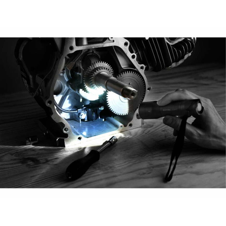 Extol - LED Flashlight LED/3xAAA IP54 anthracite
