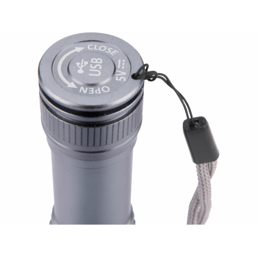 Extol - LED Rechargeable flashlight LED/2000 mAh/3,7V matte chrome