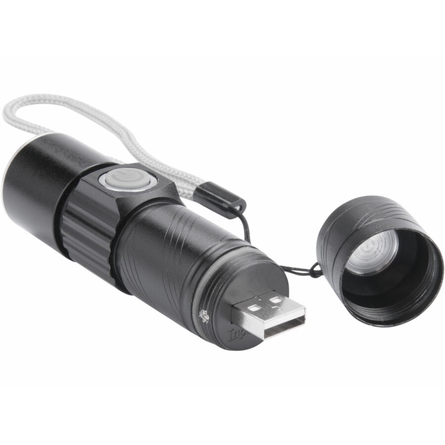 Extol - LED Rechargeable flashlight LED/3W/450 mAh/3,7V black