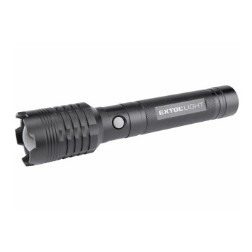 Extol - LED Rechargeable Flashlight with Power Bank Function, 60 W LED, 4000 mAh (5 V), 4000 lm, Black