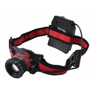 Extol - LED Rechargeable headlamp LED/10W/2400 mAh/3,7V black/red