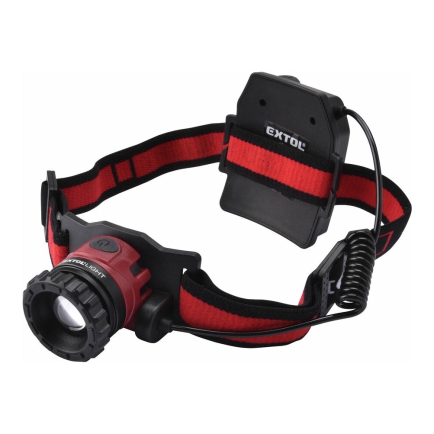 Extol - LED Rechargeable headlamp LED/10W/2400 mAh/3,7V black/red