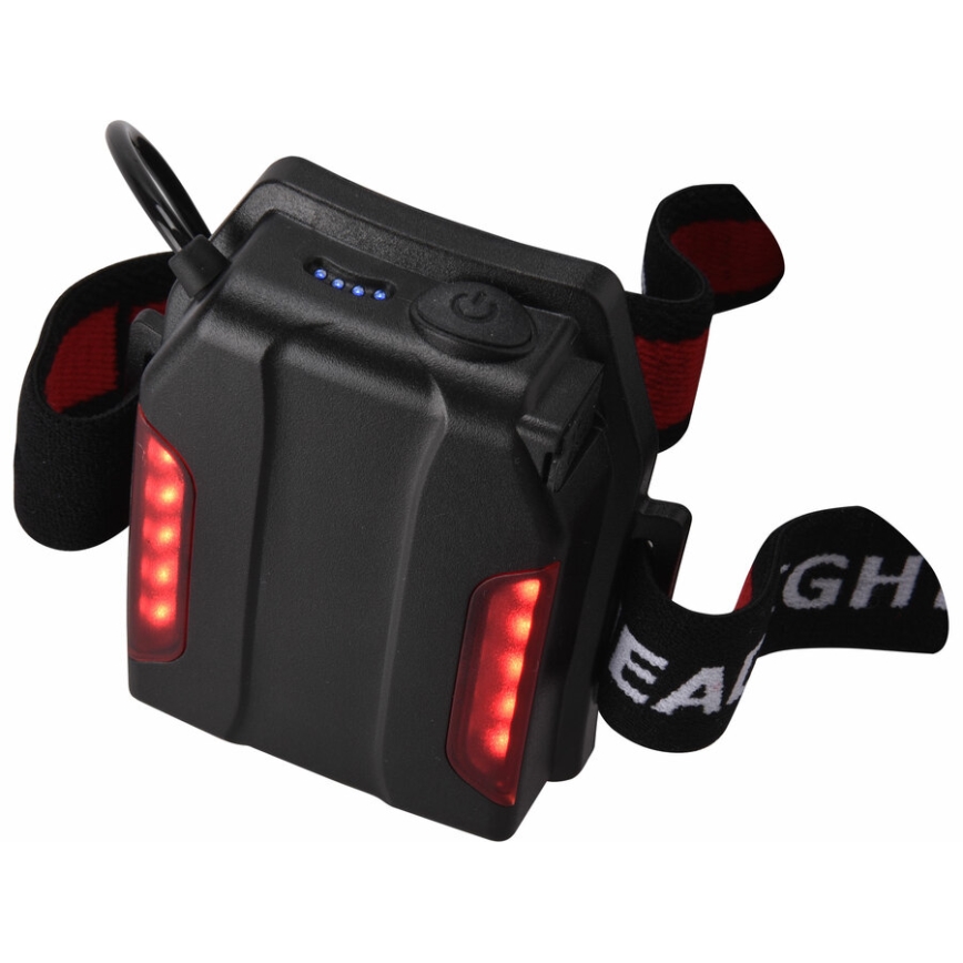 Extol - LED Rechargeable headlamp LED/10W/2400 mAh/3,7V black/red