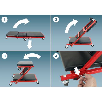 Extol Premium - 2-in-1 Rolling Assembly Creeper and Seat
