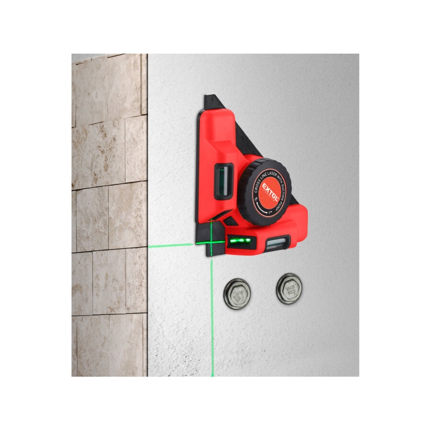 Extol Premium - 90° Laser Square with Electric Suction-Cup Module 5V/1000 mAh