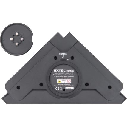 Extol Premium - 90° Laser Square with Electric Suction-Cup Module 5V/1000 mAh