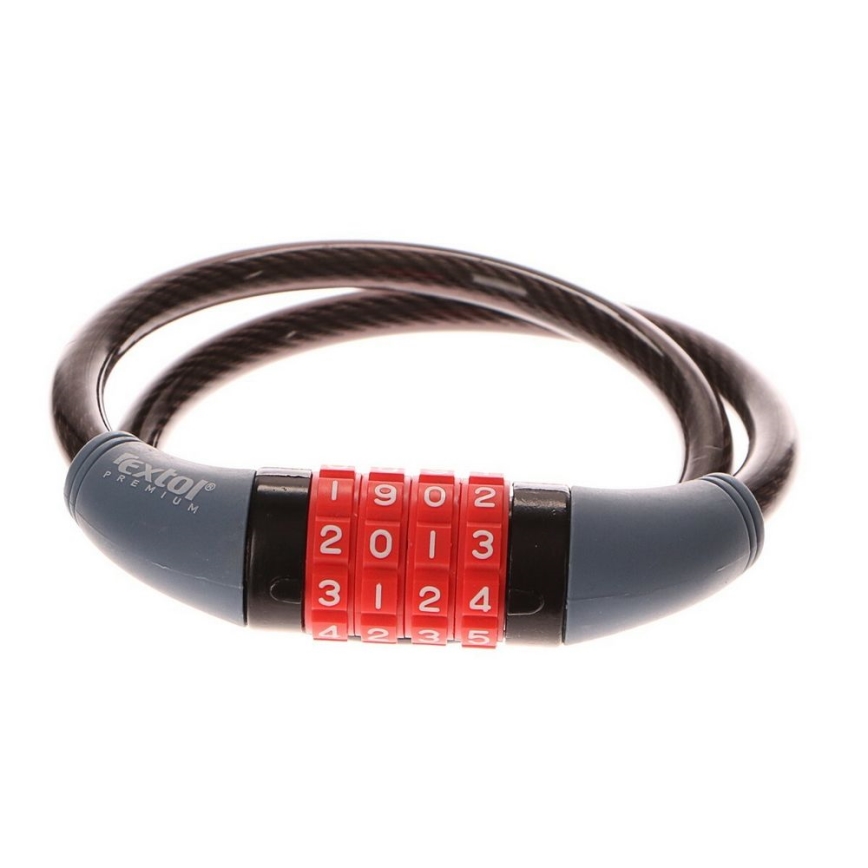 Extol Premium - Bike lock with a string 10x650 mm and a four-digit code