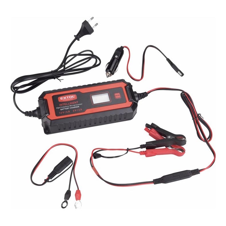 Extol Premium - Car battery charger 9-stage 6/12V 4A IP65